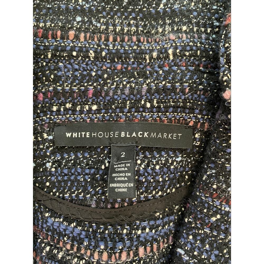 White House Black Market Tweed Moto Style Women’s Jacket Size 2 - Picture 4 of 8